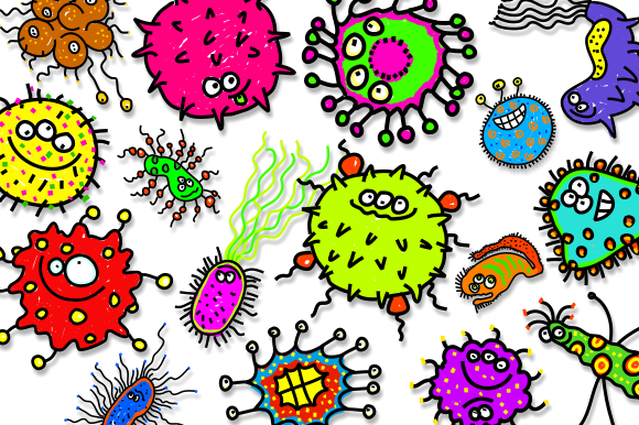 Funny Cartoon Doodle Germs: A Designer's Review
